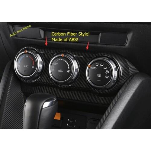 Interior Refit AC Air Conditioning Knob Switch Panel Cover Trim For Mazda 2 Demio 2015 - 2019 Matte / Red / Carbon Fiber Look