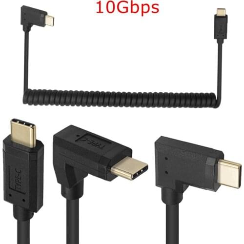 Spring Curved USB3.1 Type-C Male To Male Cable 4K@60Hz 10Gbps USB-C Gen 2 Cord For Macbook Pro Nintendo Oculus Quest 1 2 VR