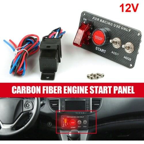 Car Modification Parts Carbon Grain Engine Igniting Switch Modification Button Ignition Switches Racing Buttons 12V