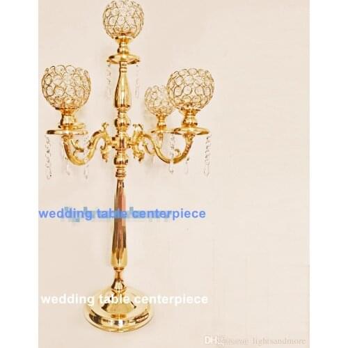 15pcs )crystal votive candle holder 5arms Acrylic Crystal Table Candle holder Wedding Centerpiece senyu01072