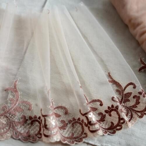 2m/Lot 22cm Width Fine Quality Embroidered Lace Trims Lace Tulles for Sale Z424