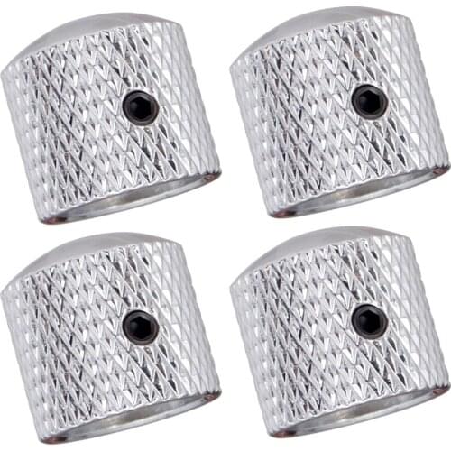 4pcs Electric Guitar Bass Dual Concentric Volume Tone Control Knobs Silver