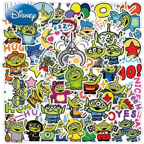 50pcs Disney Alien Sticker Cartoon Anime Hand Account Material Waterproof Sticker