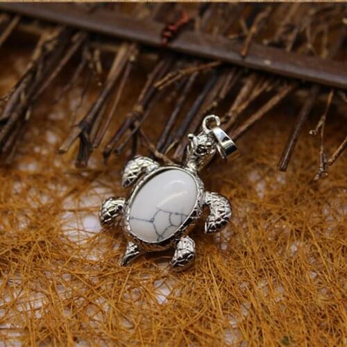 6pcs Natural Stone Agates pendant turtle Necklace Pendants Lucky Amulet Quartz Treat Crystal Charm for Jewelry Making Free