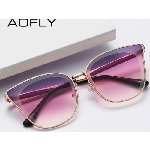AOFLY Cat Eye Sunglasses Women 2021 Fashion luxury Brand Designer Gradient Sunglasses Ladies Vintage Travel Eyewear Ladies UV400