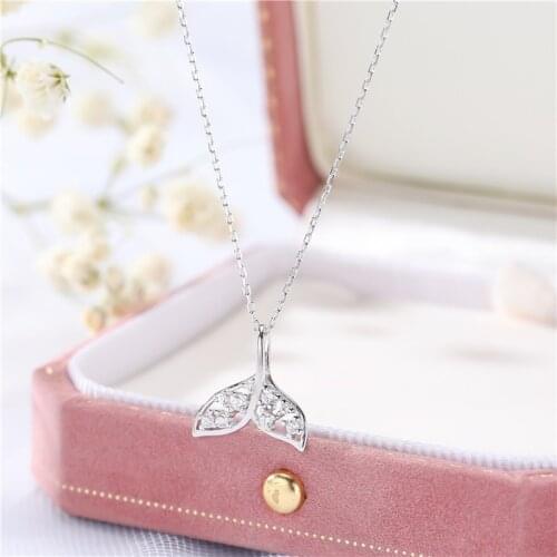 GUH13 925 Sterling Silver Necklaces 925 for Women Hollow Fishtail Necklaces