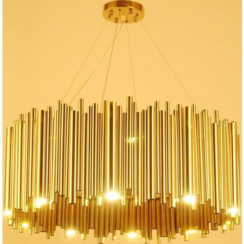 Italian Design Gold Delightfull Brubeck Chandelier Aluminum Alloy Tube Suspension Luminaire oval rectangle chandelier project