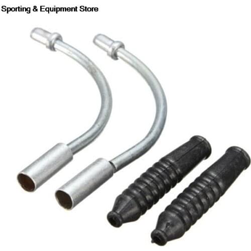 2 sets Aluminium alloy Bicycle V Brake Cable Guide Bend Pipes+ 2x Bike V Brake Cable Protector Hose Accessories