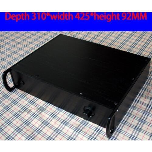 KYYSLB 310*425*92MM WA32 All Aluminum Preamp Amplifier Chassis Box House DIY Enclosure with Feet Knob Amplifier Case Shell