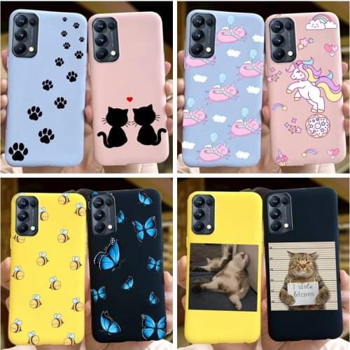 Cartoon Cute Cover For OPPO Reno 5 Case Reno5 Pro Lite Cases For OPPO Reno5 F Reno5Z Reno5K 5G Soft Silicone Phone Shell Bumper