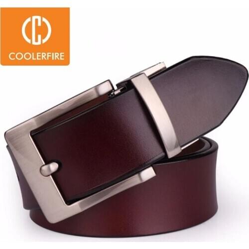 COOLERFIRE 2018 Fashion Men genuine leather belts high quality vintage style male strap classic jeans belts for men 058