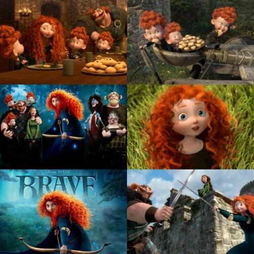 Disney Anime Full Round DIY 5D Diamond Painting Brave Legend Movies Diamond Embroidery Cross Stitch Kits Mosaic Room Decoration