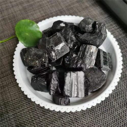 Natural Black Tourmaline Gravel Raw Gemstone Mineral Specimen Irregular Crystal Healing Advanced Collection Eliminate Magnetism