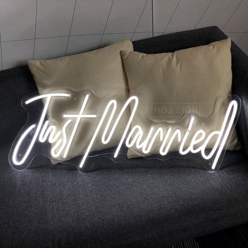 Just Married Led Neon Sign For Bedroom Wedding Party Christmas Decoration Gift Neon Lamp