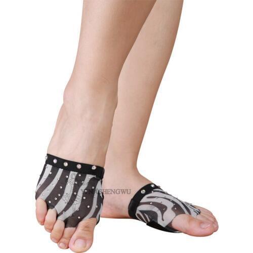 Belly Dance Foot thong Toe Pad Belly Dancing Accessories Zebra Sequins Heel Protector Professional Ballet Dance Socks 1 Pair