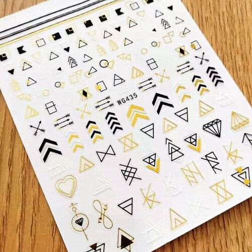Newest WG 434 series 3D nail sticker decal stamping back gule DIY nail decoration tools