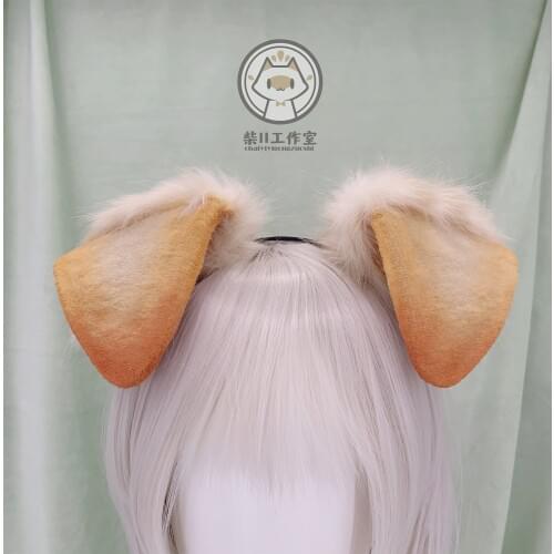 New Handmade Work Golden Retriever Dog Ears Fold Style Hairhoop Big Hairbands Headband Headwear Cosplay Costume Accessories