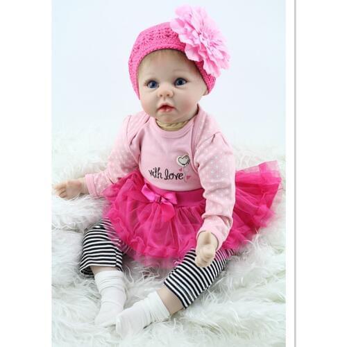 Real Reborn Babies Newborn Doll Toys for Girls Children Gift,20 Inches silicone Reborn Baby Dolls with Dress Clothes and Hat