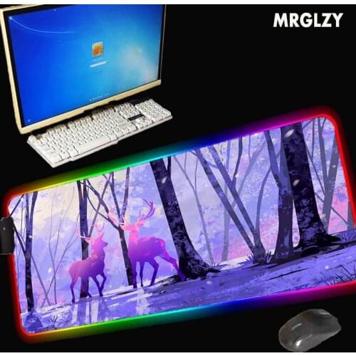 RGB natural beauty big mouse pad LED gaming accessories desk mat natural rubber household carpet mat non-slip and waterproof XXL