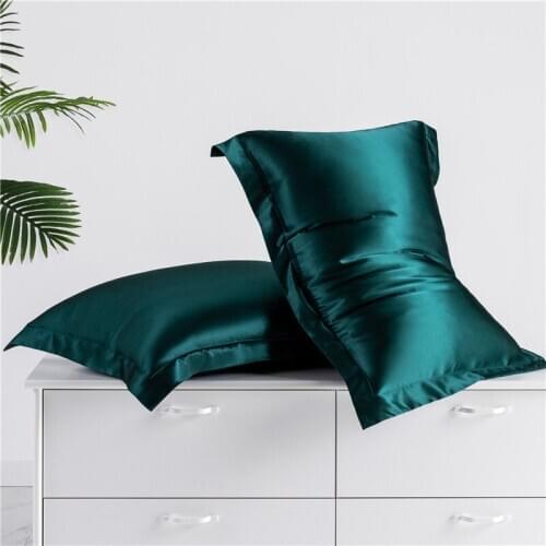 Luxury Silky Green Pillowcase Bedding Pillow Cover Satin Silk Solid Color Double 48x74cm Bedding Pillow Cover For Home