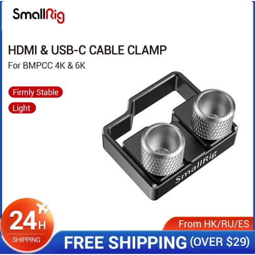 SmallRig For BMPCC 4K 6K HDMI Cable USB-C Cable Clamp for Blackmagic Design Pocket Cinema Camera Cable Clamp Mount - 2246