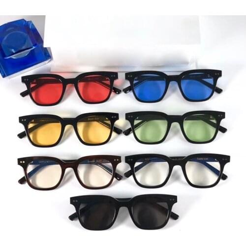 Korean brand designr Gentle South Side Sunglasses men Polarized Traveling Retro Unisex Acetate Rivet Sun Glasses Driving Eyewear