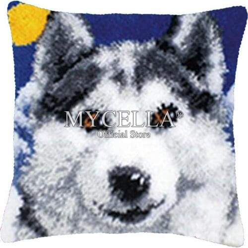 Wolf Latch Hook Pillow Embroidery Pillow Do It Yourself Carpet Embroidery Sale Sets Foamiran For Crafts Diy Rugs Cushion Cover
