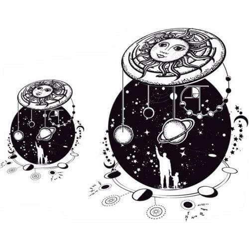 Universe Starry Sky Earth Heat Transfer Planet Patch Badges Embroidery Patch Applique Ironing Clothing Iron On Supplies Decor