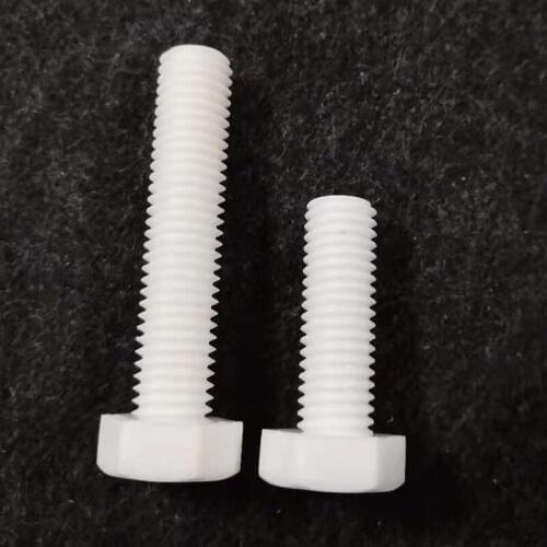10pcs M6 Polypropylene PP Hexagonal plastic bolt Acid alkali resistant Plastic screw preservative 30mm-45mm Length