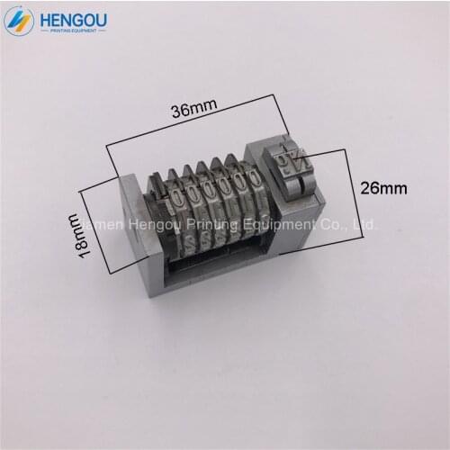 2 PCS 6 digits Platen printing machine number coding 4X8 Cicero printer, bronzing full steel material forward