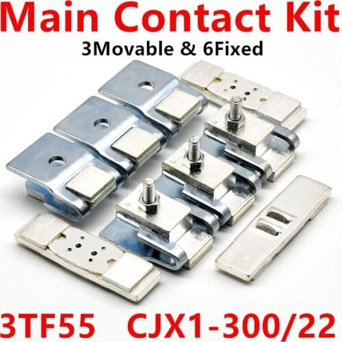 3TY7550-0A Main Contact Kit for 3TF55 Contactor Spare Parts CJX1-300/22 Fixed and Moving Silver Contact Replacement Accessories