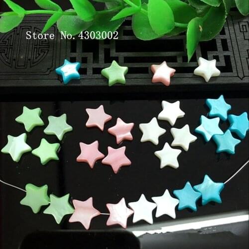 400pcs/lot 10mm Mix Color Natural Star Mother of Pearl shell for DIY Jewelry Colored Star MOP Pearl shell Beads