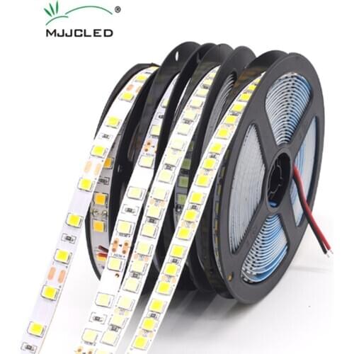 5M Waterproof LED Strip Light SMD5054 60LEDs/M Durable Flexible LED Tape IP65 Waterproof Warm/Cool White DC 12V