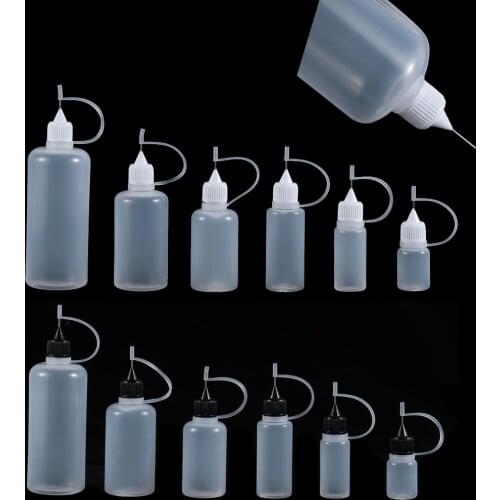 5pcs/set Glue Applicator Needle Squeeze Bottle Black/White for Paper Quilling DIY Scrapbooking Paper Craft Tool