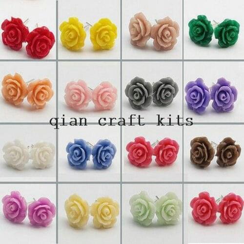 72pcs gift set 13mm Flower Stud Earrings- Resin Flower Studs or earring clips, Colorful Earrings- Gift Idea, Stocking Stuffer l