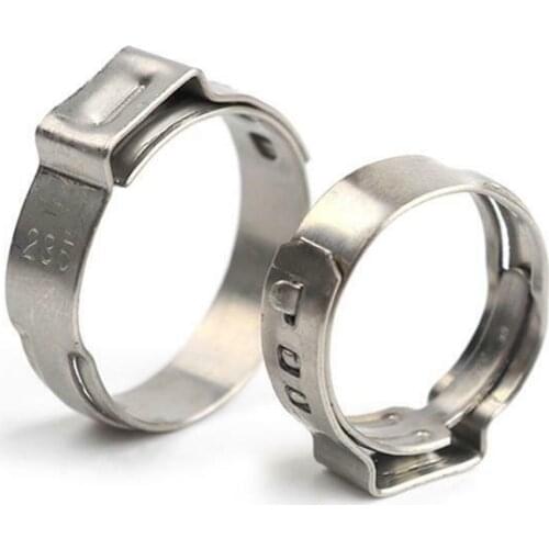 80Pcs 304 Stainless Steel Single Ear Hoop Stepless Hose Clamp With Pliers Kit Car Pipe Clamp Fixing Tool