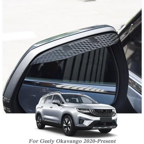 Car Rearview Mirror Rain Eyebrow Auto Shield Snow Guard Sun Side Visor Shade Protector For Geely Okavango 2020-Present Sticker