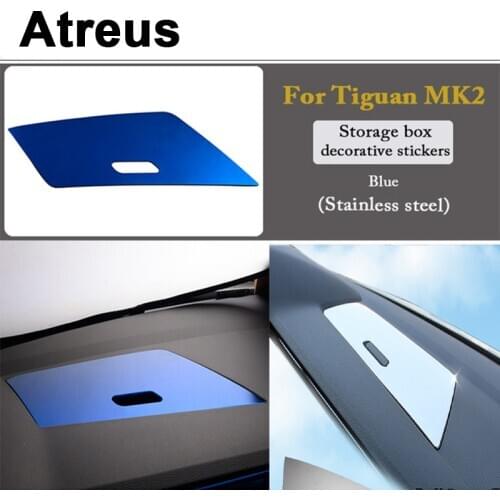 Atreus Car Accessories For Volkswagen Tiguan 2 MK2 2016 For VW Tiguan 2017 2018 Dashboard Storage Box Frame Trim Stickers Covers