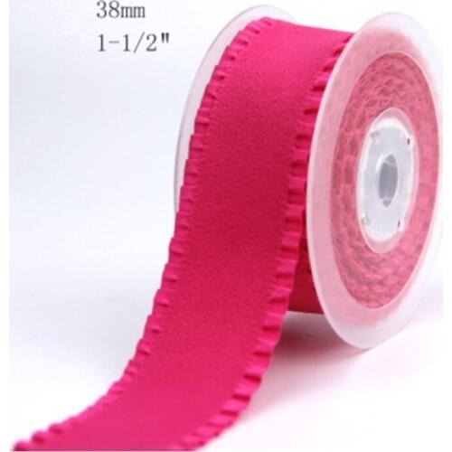 16/25/38mm Shockiing Pink Pleated Lotus Leaf Edge Velvet Falbala Ribbon for Lace Trimming Gift Box Wrapping Crafts Packing DIY