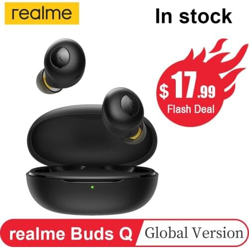 Realme Buds Q Wireless Earphones Bluetooth TWS 400mAh Battery Charger Box Bluetooth 5.0 Open-up Auto Connection Ultra Light 3.6g