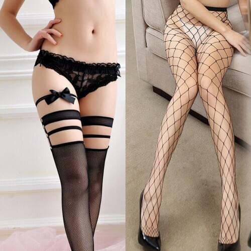 Women Sexy Lingerie Stockings Small/Middle/Big Mesh Fishnet Tights Transparent Pantyhose Elastics Thigh High Stockings 3/2/1Pcs