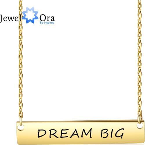 Name Necklace DIY Engraved Character Gold Color Necklaces & Pendants Customize Letter Personalised Gift (JewelOra NE102124)