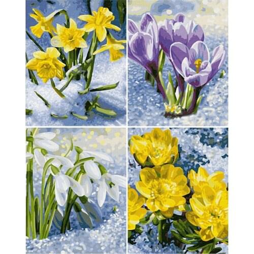 YI BRIGHT 5D Diy Diamond Painting Cross Stitch Kit Diamond Mosaic Embroidery " Flower " Painting Square/Round Drill Gift