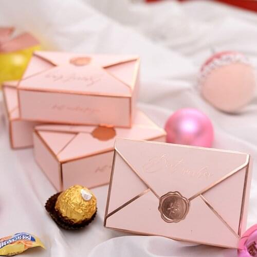 10/20pcs Creative Gift Box Packaging Envelope Shape Wedding Candy Bag Birthday Party Cosmetic Bonbonniere Packaging Box Supplies