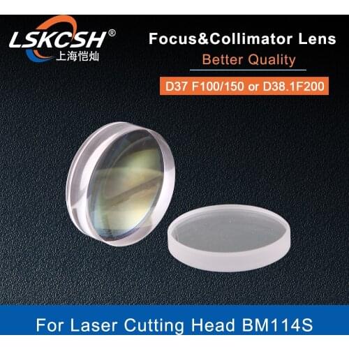 LSKCSH Fiber Laser Focus/ Collimating Lens D37 38.1 F 100//150/200mm BM114S Cutting Head