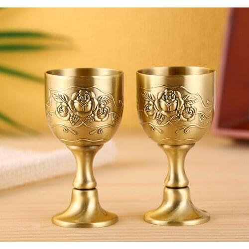 European Style Metal Antique Bronze Liquor Cup Creative Personality Home Russian Goblet Small Wine Goblet Bar Drinkware
