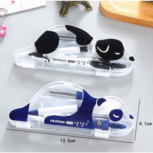 Cartoon Lovely Compasses Scale Lazy Bear Stationery Set Gift Stationery School