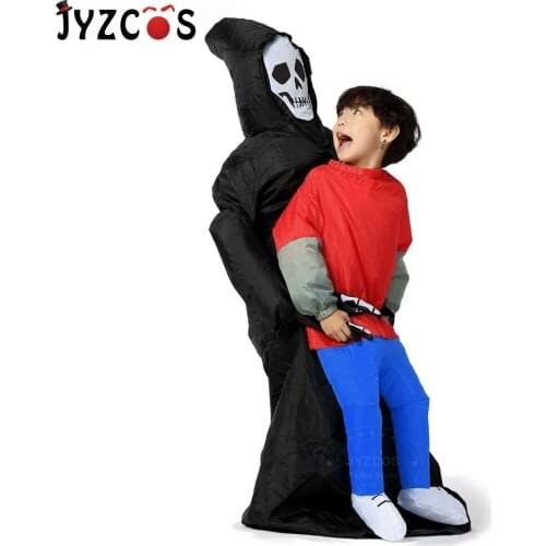 JYZCOS Inflatable Grim Reaper Costume Halloween Costumes for Women Man Kids Party Cosplay Costume