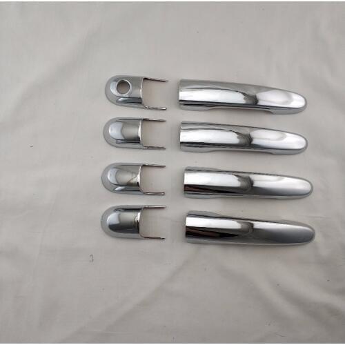 8pcs Chrome plated Car handle cover For Tucson 2004-2009 Handle Auto Door waist line Protective decoration Stickers Covers Trim