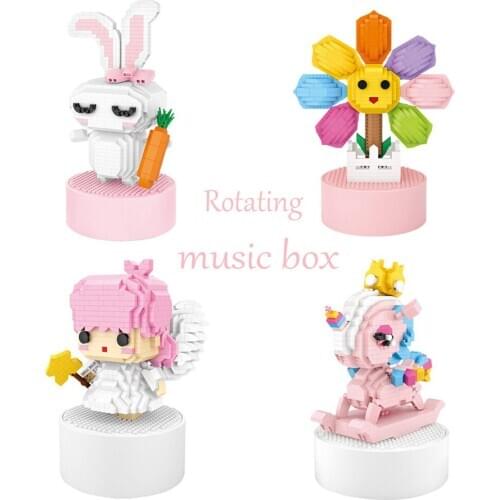 New 2020 Musical Toys Girl Series Box Music Toys Blocks Angel Rabbit Horse Music Box Creative Toys Gift Christmas Present